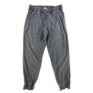Side Stitch Jogger Pants Small Grey Stone Heather Smoke Pearl Pockets Lyocell
